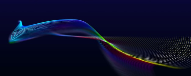 Onda abstracta de sonidos musicales Transferencia de información fluida Representación 3D