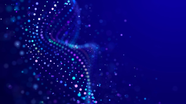 Onda abstrata de sons musicais Transferência de informações suave Renderização em 3D