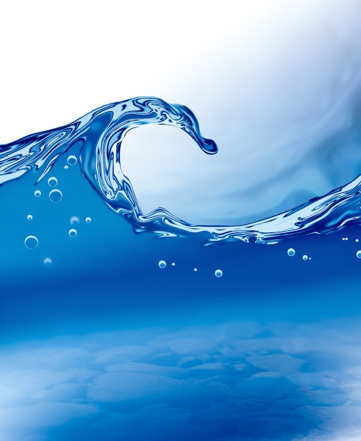 Foto onda de agua abstracta con burbujas de aire