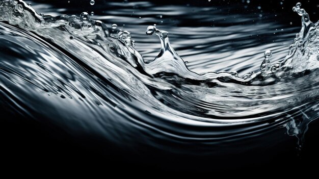 Una onda de agua con un fondo azul y la palabra agua en ella.