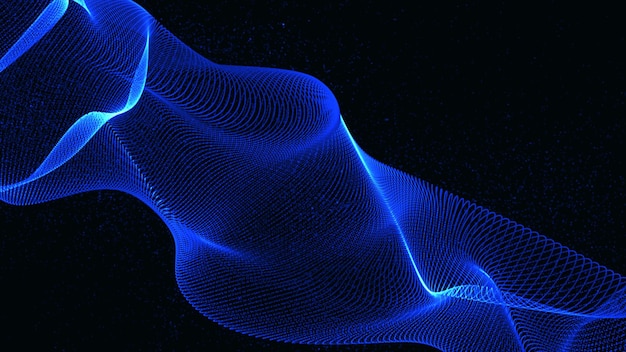 Onda azul Mir aislada en el fondo negro
