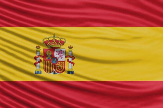 Onda de la bandera de España cerca, fondo de la bandera nacional