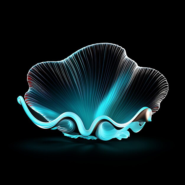 Onda colorida Aqua azul fluyendo líneas de neón conchas fluyendo neón Lin Y2K Gradiente Arte de luz
