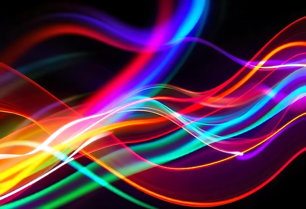 una onda colorida es creada por la luz colorida