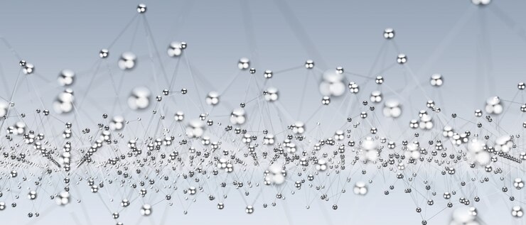 Onda de conexión abstracta con puntos y líneas