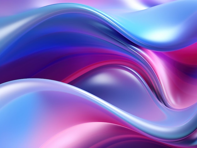 Onda curva de neón holográfico iridiscente fluido abstracto en movimiento fondos de fondo colorido Generativo ai