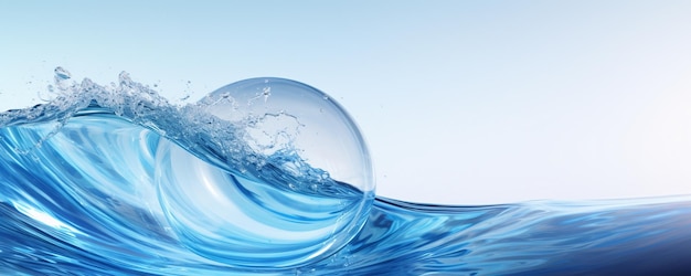 Foto onda de água azul sobre fundo azul