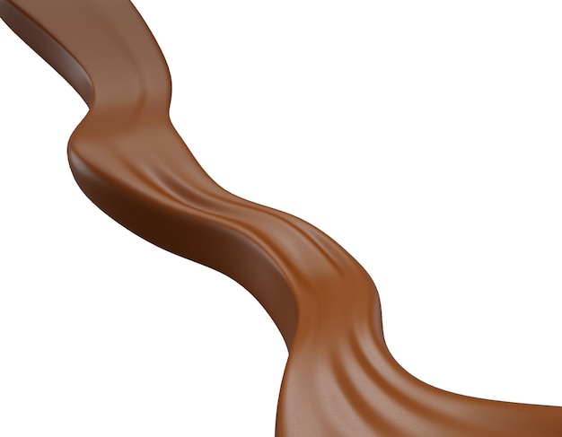 Onda de chocolate lindo respingo elegante de ilustração 3d de chocolate