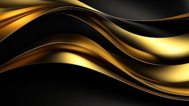 Foto onda de curva dourada abstrata com fundo de textura de linha gerada por ia
