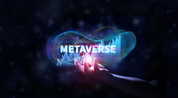 Onda de informação digital para o conceito metaverse resumo de fundo