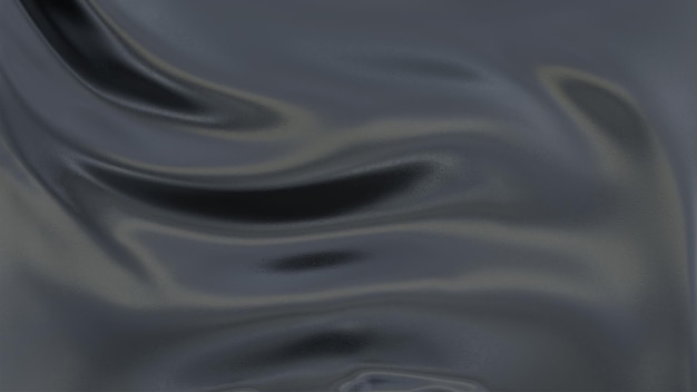 Onda de vidro de fundo de couro preto abstrato textura cintilante 3d render seda líquida de vidro brilhante líquido cristalino elemento de design plástico para papel de parede de fundo de banner