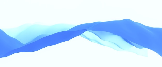 Onda fluida con degradado Flujo azul marino realista con color suave de renderizado 3d Franja dinámica con elementos ondulados claros de decoración colorida