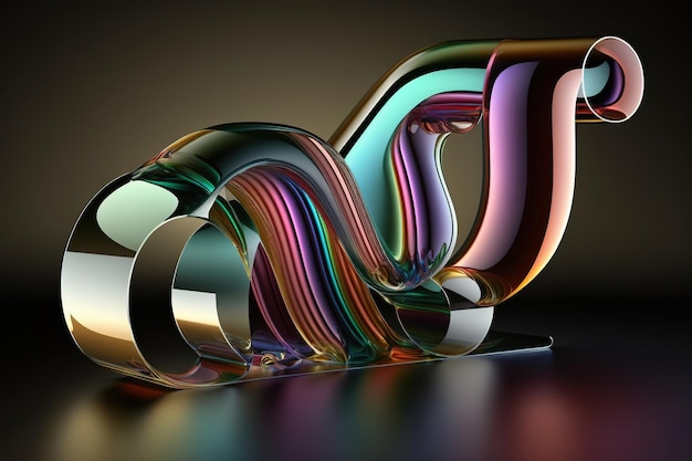 Onda en forma de tubo abstracto de elemento de diseño aerodinámico de vidrio