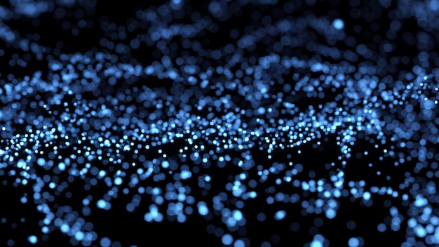 Foto onda de partículas azules futuristas estructura de las conexiones de red