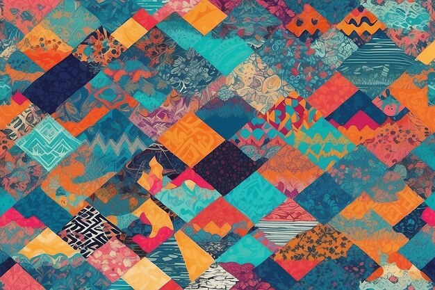 Onda quadrada de verão Abstracto superfícies geométricas motivos de impressão de padrão coleção de papel de parede e camisas usadas geométrica ilustração de trabalho de padrão de fantasia em cores brilhantes