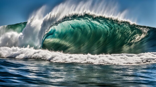 Foto una onda que es verde y azul