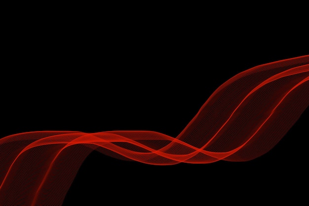 una onda roja de luz se mueve a través de un fondo negro