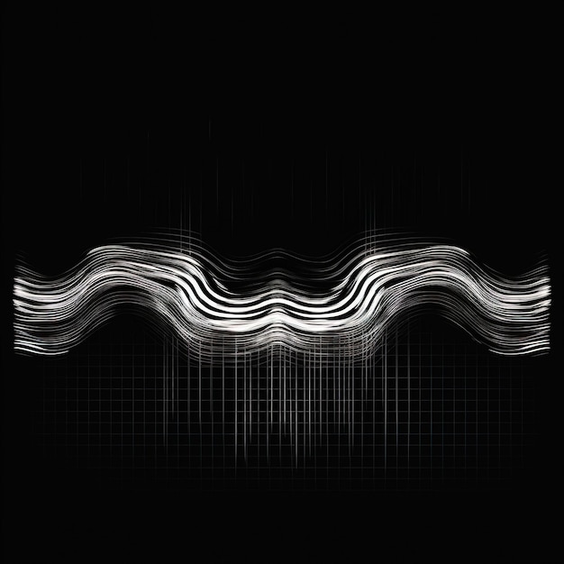 Foto onda sonora gráfica en blanco y negro
