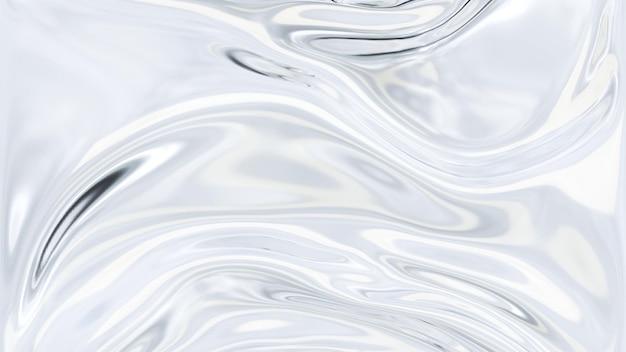 Onda de vidrio de fondo cromado abstracto Textura brillante 3D Render Líquido cristalino Vidrio brillante Seda líquida Elemento de diseño de plástico para papel tapiz de fondo de banner