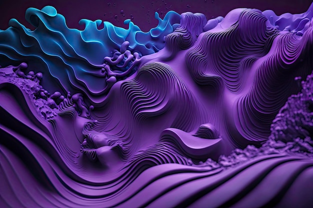 ondas 3d fundo abstrato Arte plástica Generative AIx9