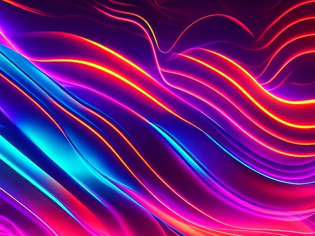 ondas abstractas 4k luces de neón blancas fondo escritorio con imágenes de alta calidad HD fondos de pantalla