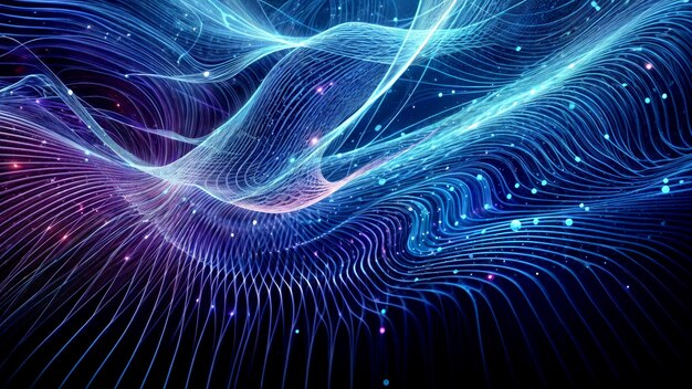 Ondas abstractas azules y púrpuras para un aspecto futurista