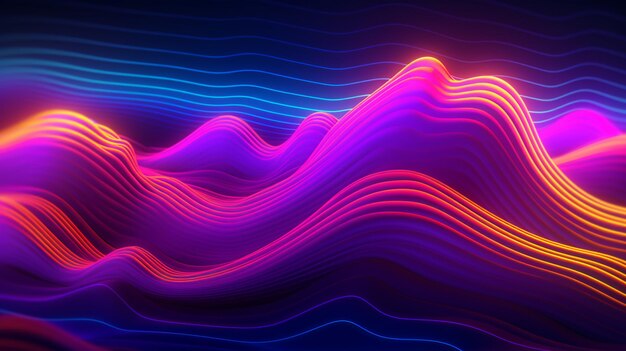ondas abstractas de colores con un fondo rosa y azul