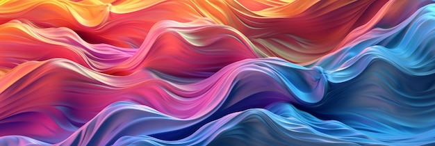 Ondas abstractas en estilo brillante y colorido IA generativa