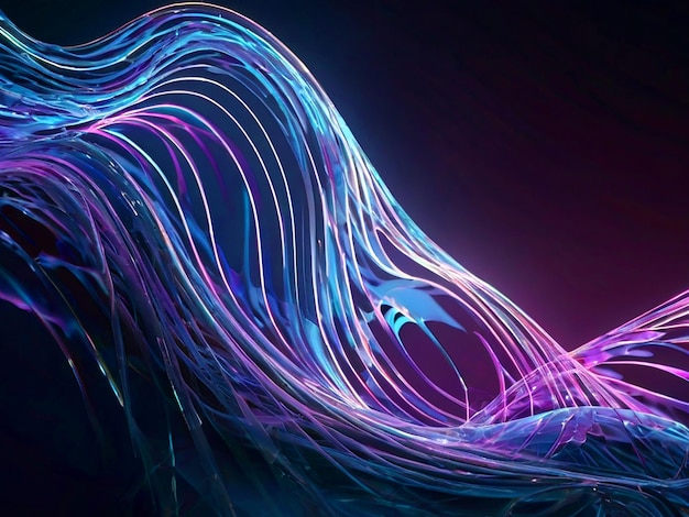 ondas abstratas 4k luzes de néon brancas fundo desktop com alta qualidade