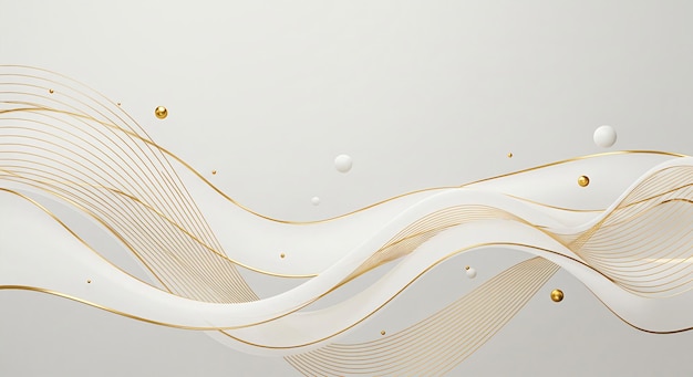 Ondas abstratas com esferas de fundo
