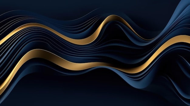 ondas abstratas com ouro