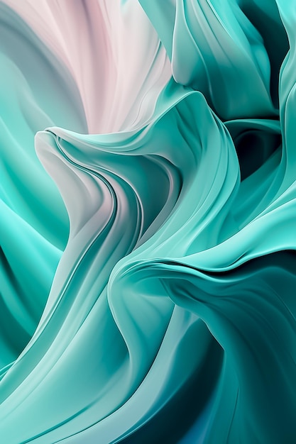 Ondas abstratas de seda macia em fundo pastel AI gerado