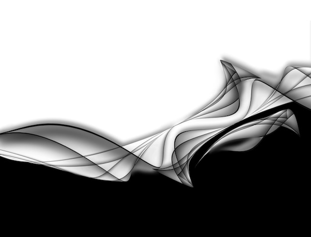 Ondas abstratas em preto e branco com um fundo contrastante