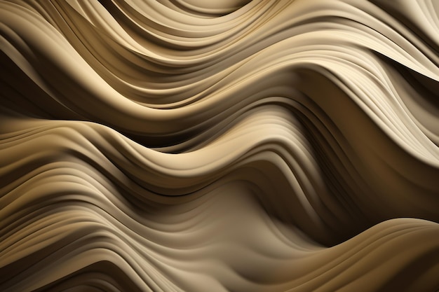 Ondas abstratas marrons e bege em um fundo marrom dourado.