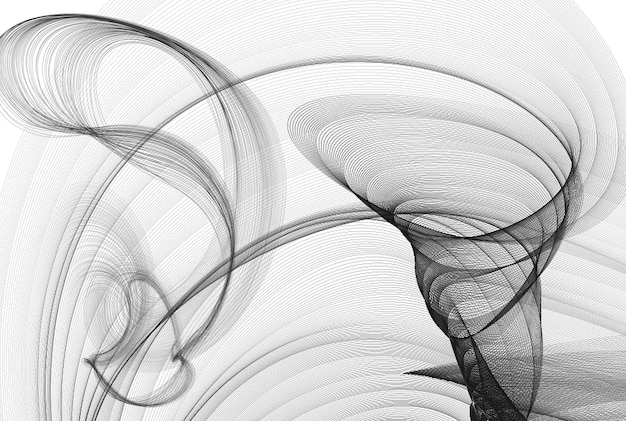 Foto ondas abstratas projetam fundo preto e branco