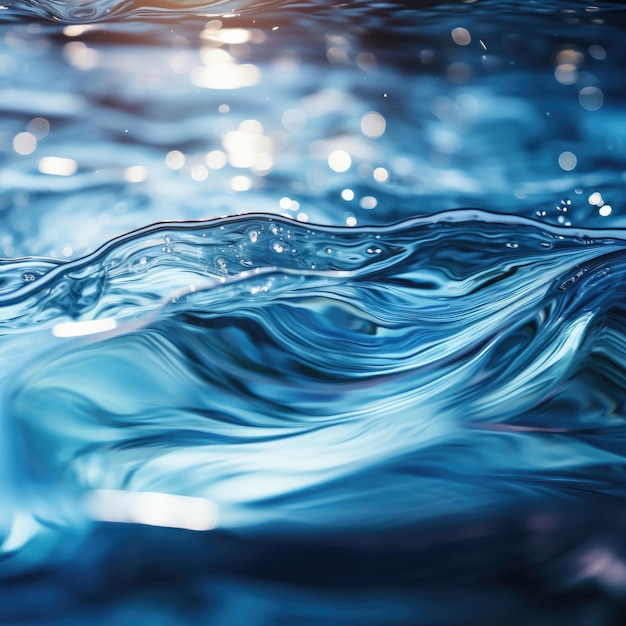 Ondas de agua azul de fondo abstracto