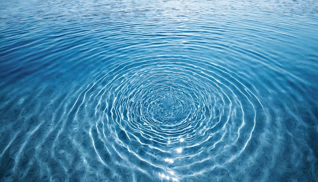 Las ondas en el agua Cerca el agua azul del mar y las olas vista superior superficie abstracta