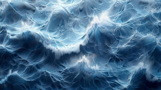 Foto ondas azuis e brancas do oceano com um estilo pintoresco