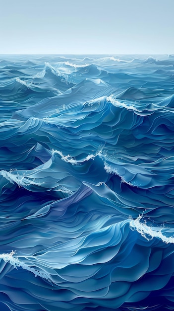 Ondas azuis profundas do oceano