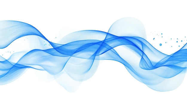 Ondas azules abstractas que fluyen sobre un fondo blanco