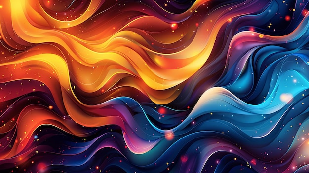 Ondas de colores abstractos y vibrantes