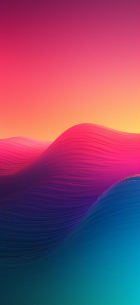 Ondas de colores sobre un fondo de una puesta de sol