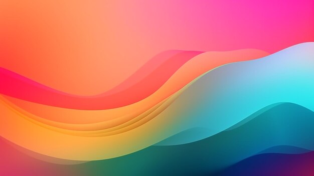 Ondas de colores sobre un fondo rosa