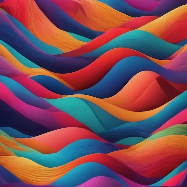 Ondas coloridas e formas geométricas padrão de fundo papel de parede com gradiente de cor colorido