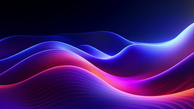 ondas coloridas en un fondo oscuro con una imagen colorida de una onda