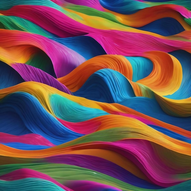 Foto ondas coloridas sobre um fundo colorido