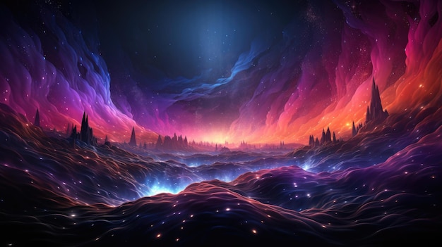 ondas cromáticas del cosmos generativo Ai