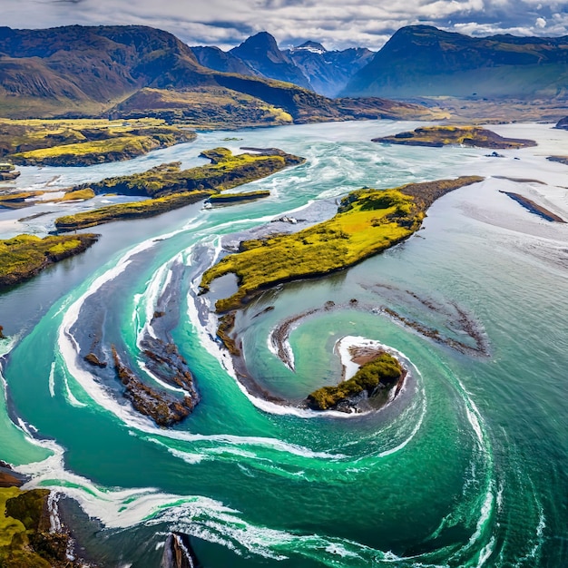 Ondas de água do rio e do mar se encontram durante a maré alta e a maré baixa Redemoinhos do redemoinho de Saltstraumen Nordland Noruega