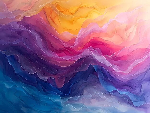 Ondas de cores abstratas e vibrantes