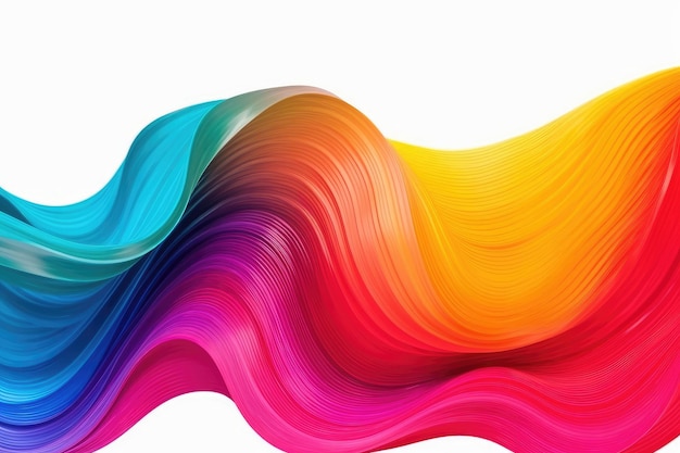 Ondas de cores do arco-íris isoladas em fundo branco ilustração gerada por IA